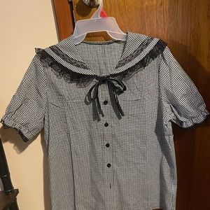 Adorable Plaid Tie Top
